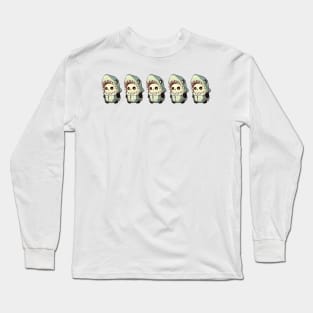 Five Panda Sharks in a Row Long Sleeve T-Shirt